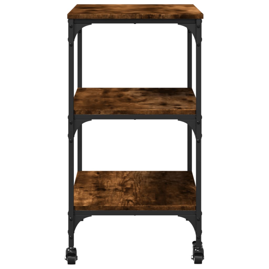 vidaXL Kitchen Trolley Smoked Oak 60x41x76 cm Engineered Wood