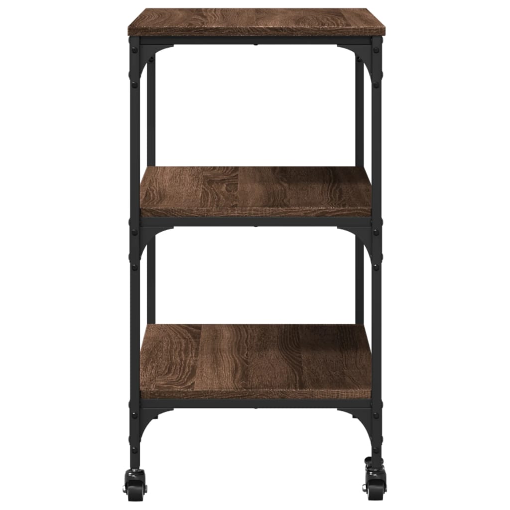 vidaXL Kitchen Trolley Brown Oak 60x41x76 cm Engineered Wood