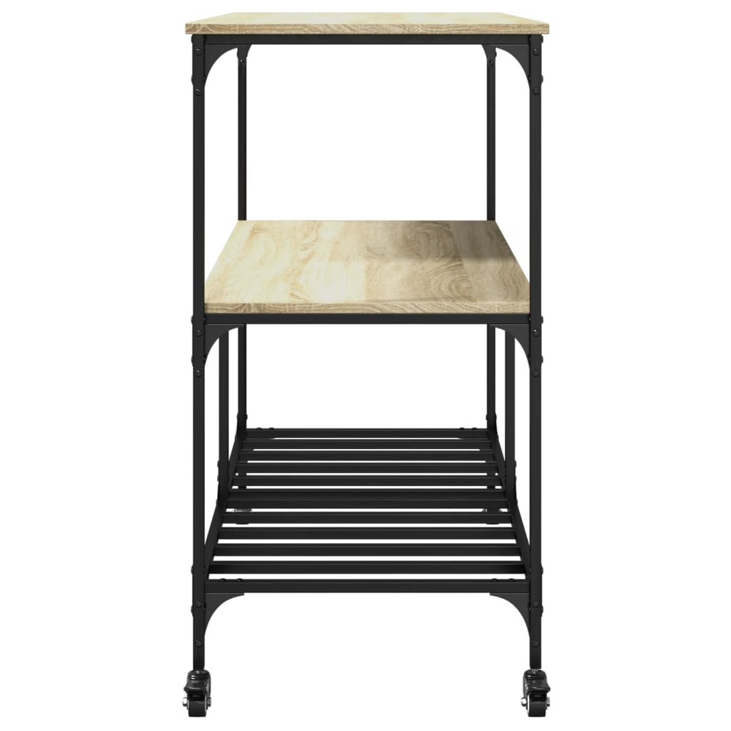 vidaXL Kitchen Trolley Sonoma Oak 100x50x95 cm Engineered Wood