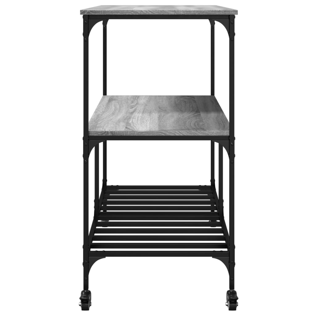 vidaXL Kitchen Trolley Grey Sonoma 100x50x95 cm Engineered Wood