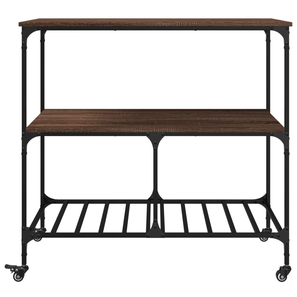 vidaXL Kitchen Trolley Brown Oak 100x50x95 cm Engineered Wood