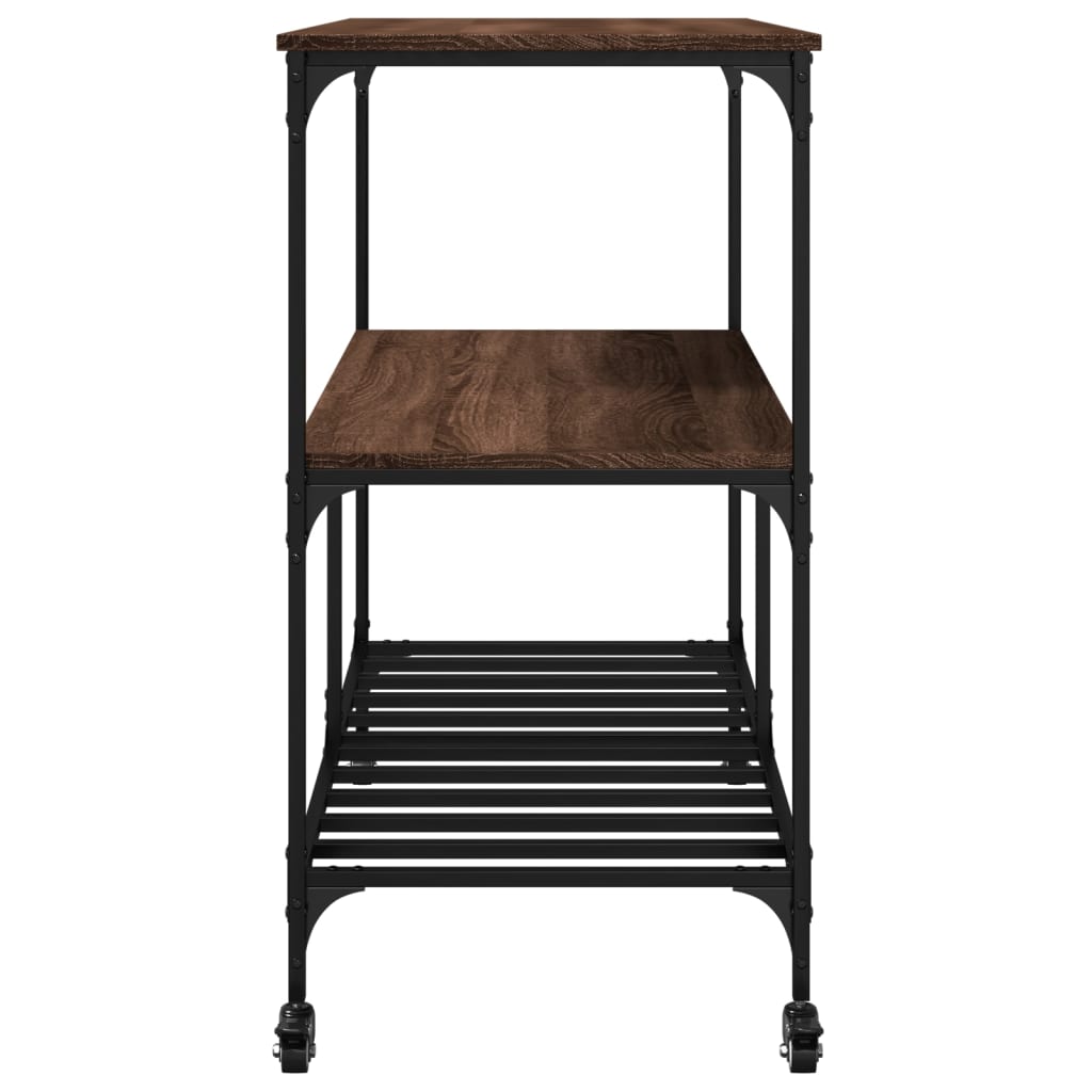 vidaXL Kitchen Trolley Brown Oak 100x50x95 cm Engineered Wood