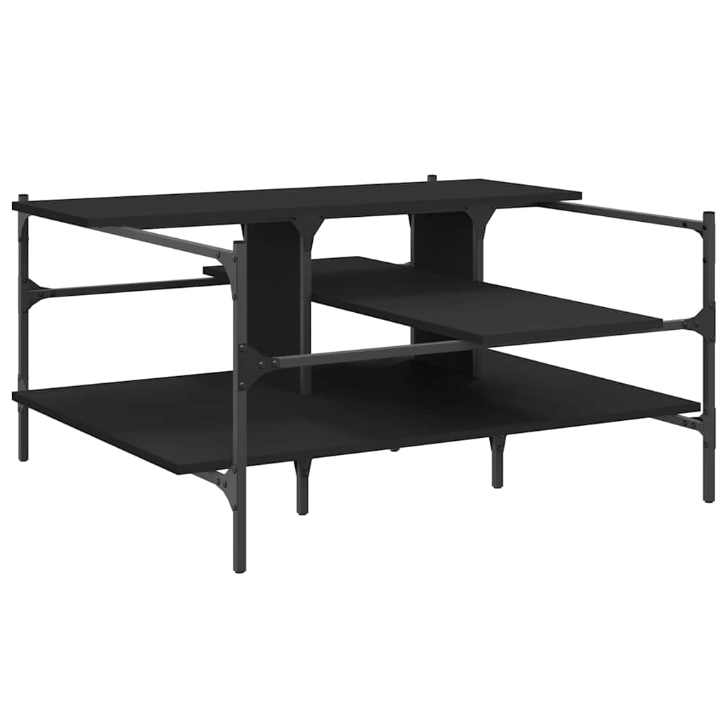 Coffee Table Black 100x100x48.5 cm Engineered Wood