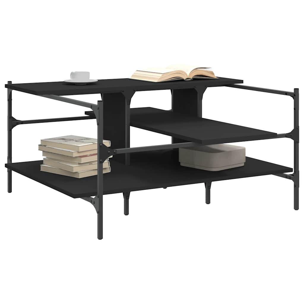 Coffee Table Black 100x100x48,5 cm Engineered Wood