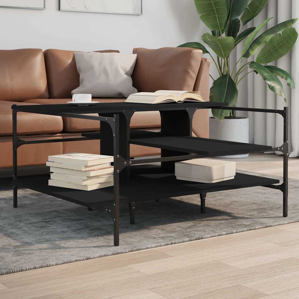 Coffee Table Black 100x100x48,5 cm Engineered Wood