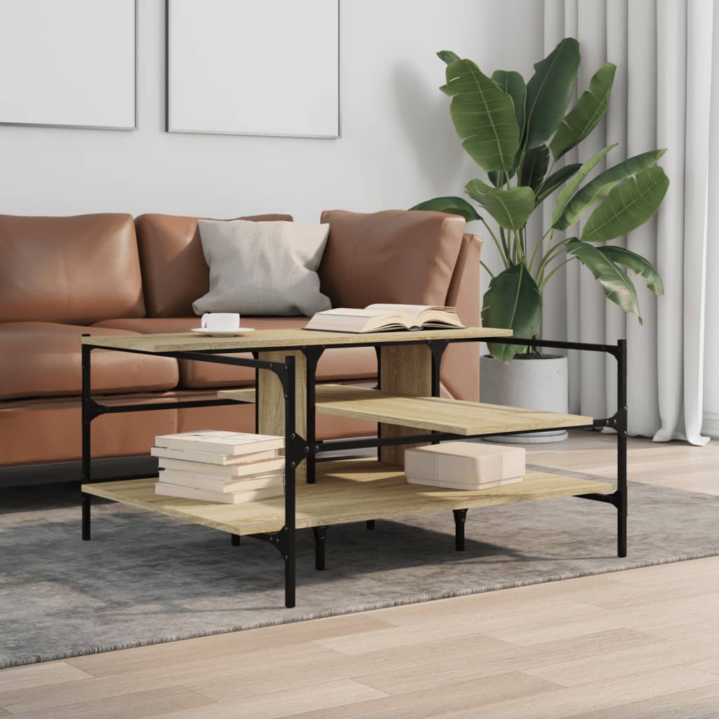Coffee Table Sonoma Oak 100x100x48,5 cm Engineered Wood