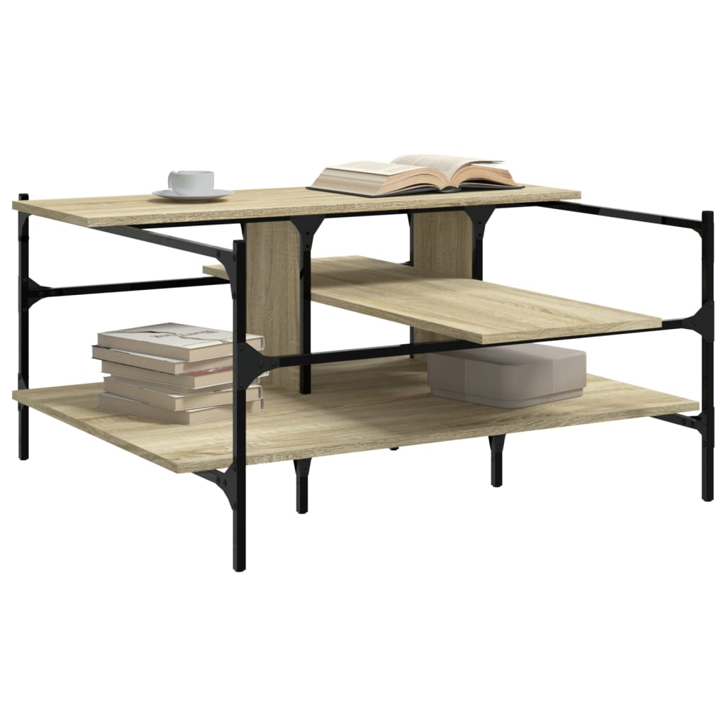 Coffee Table Sonoma Oak 100x100x48,5 cm Engineered Wood