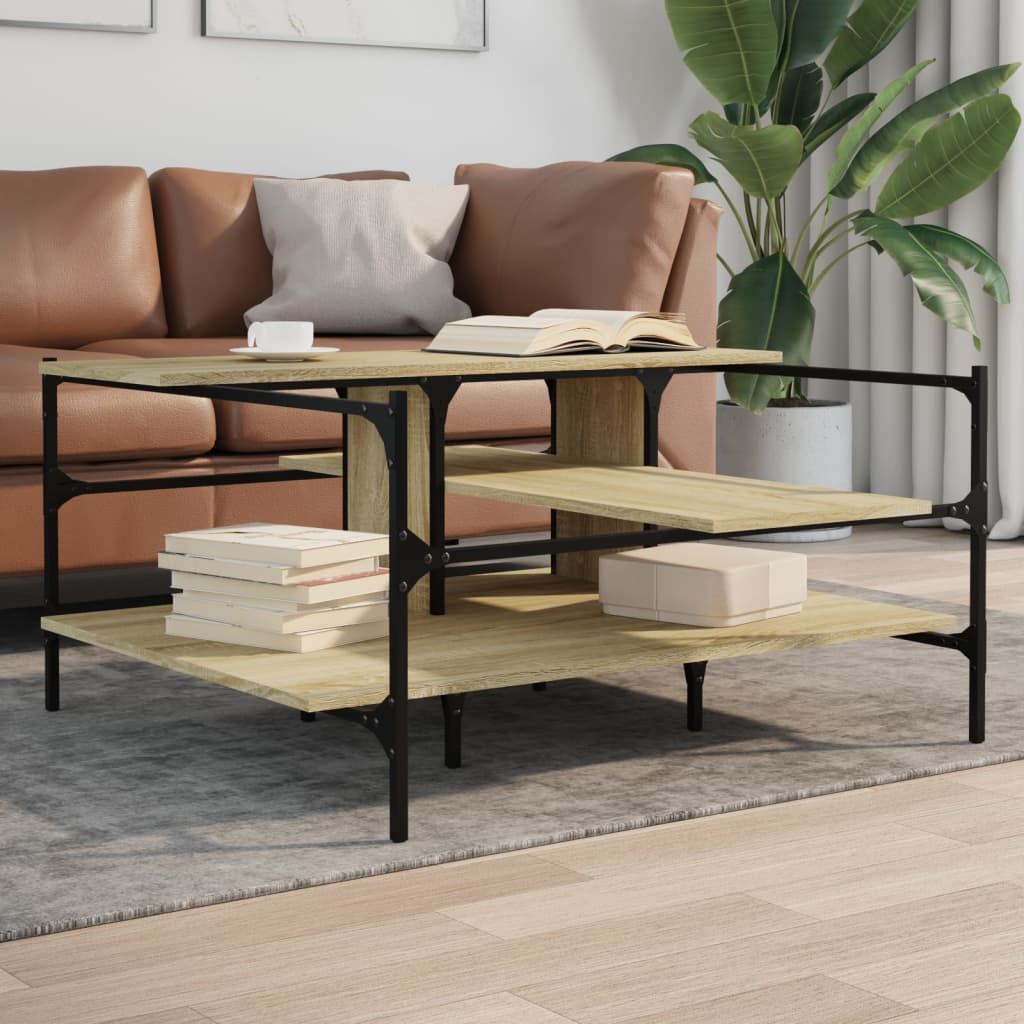 Coffee Table Sonoma Oak 100x100x48,5 cm Engineered Wood