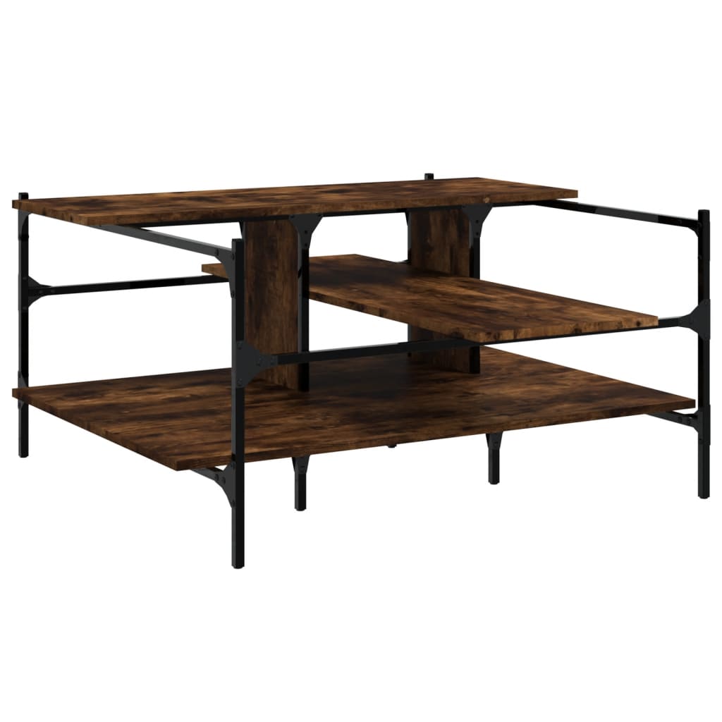 Coffee Table Smoked Oak 100x100x48,5 cm Engineered Wood