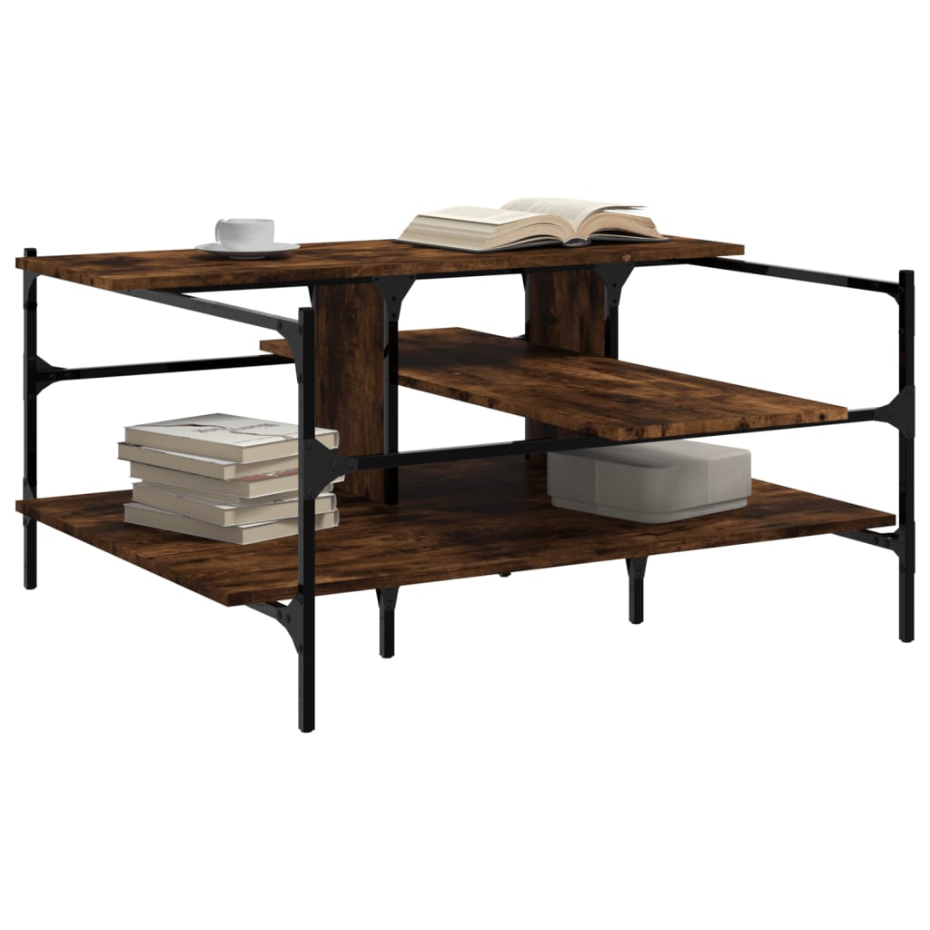 Coffee Table Smoked Oak 100x100x48,5 cm Engineered Wood