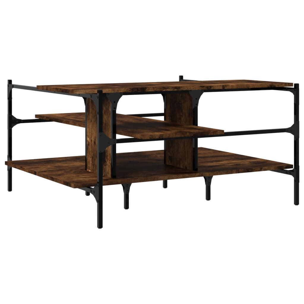 Coffee Table Smoked Oak 100x100x48,5 cm Engineered Wood