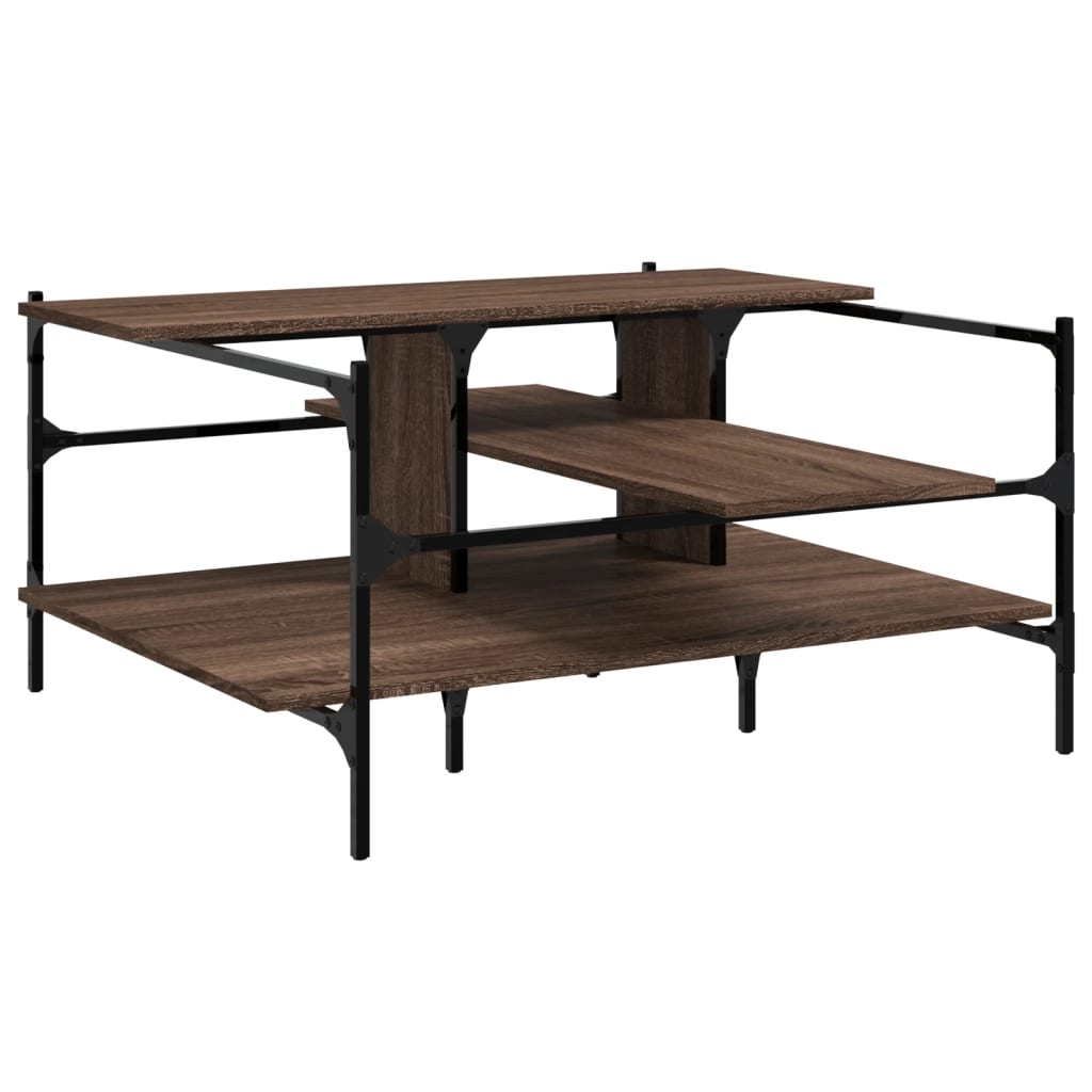 Coffee Table Brown Oak 100x100x48,5 cm Engineered Wood
