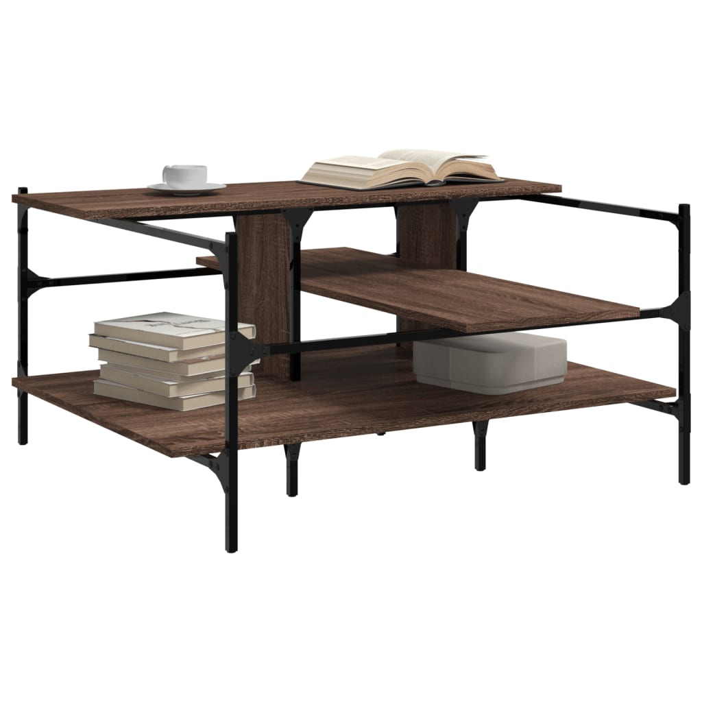Coffee Table Brown Oak 100x100x48,5 cm Engineered Wood