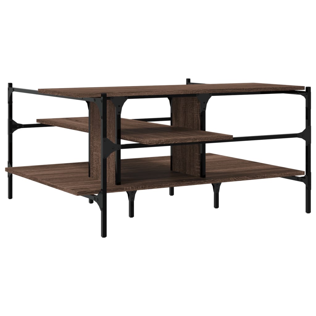 Coffee Table Brown Oak 100x100x48,5 cm Engineered Wood