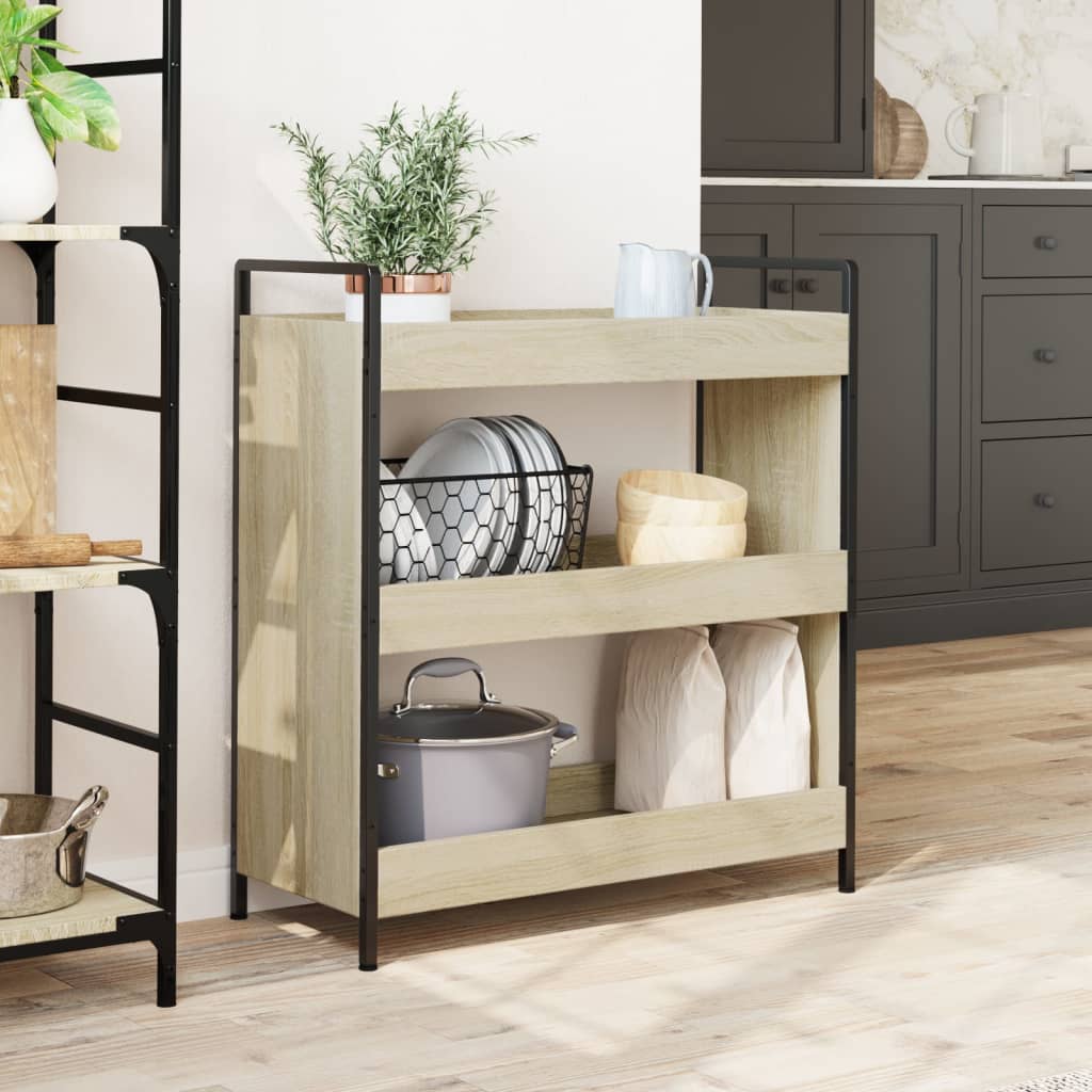 vidaXL Kitchen Trolley Sonoma Oak 70x30x82 cm Engineered Wood