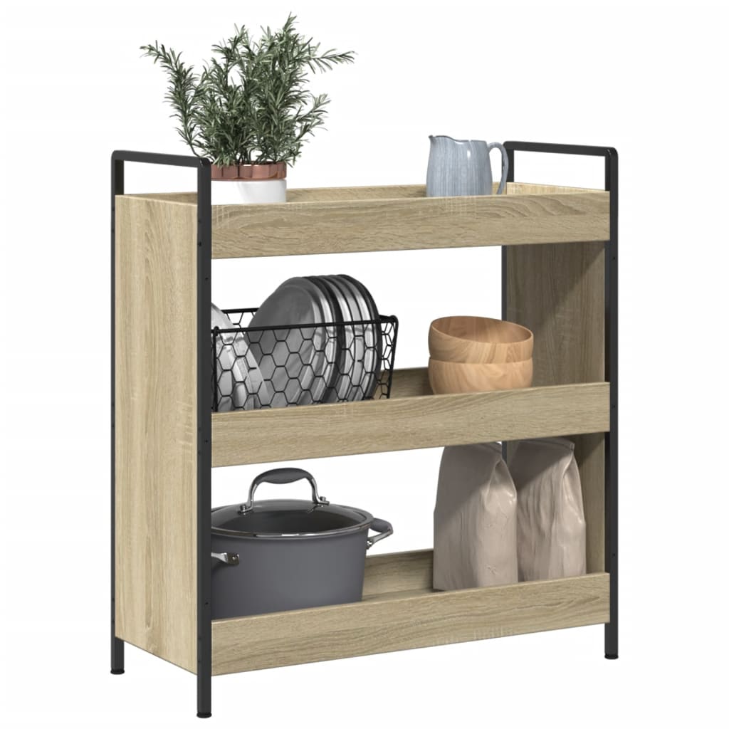 vidaXL Kitchen Trolley Sonoma Oak 70x30x82 cm Engineered Wood