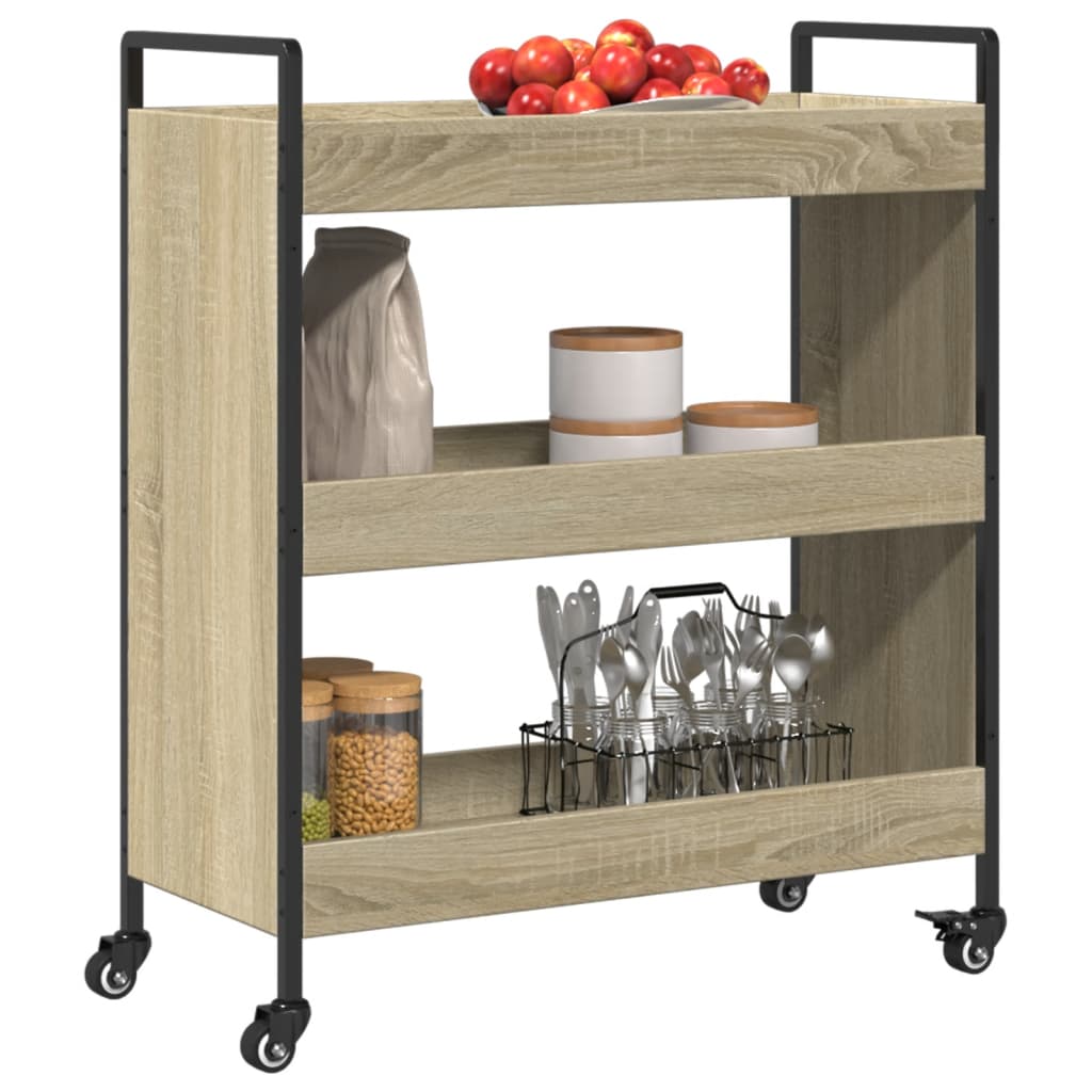 vidaXL Kitchen Trolley Sonoma Oak 70x30x82 cm Engineered Wood