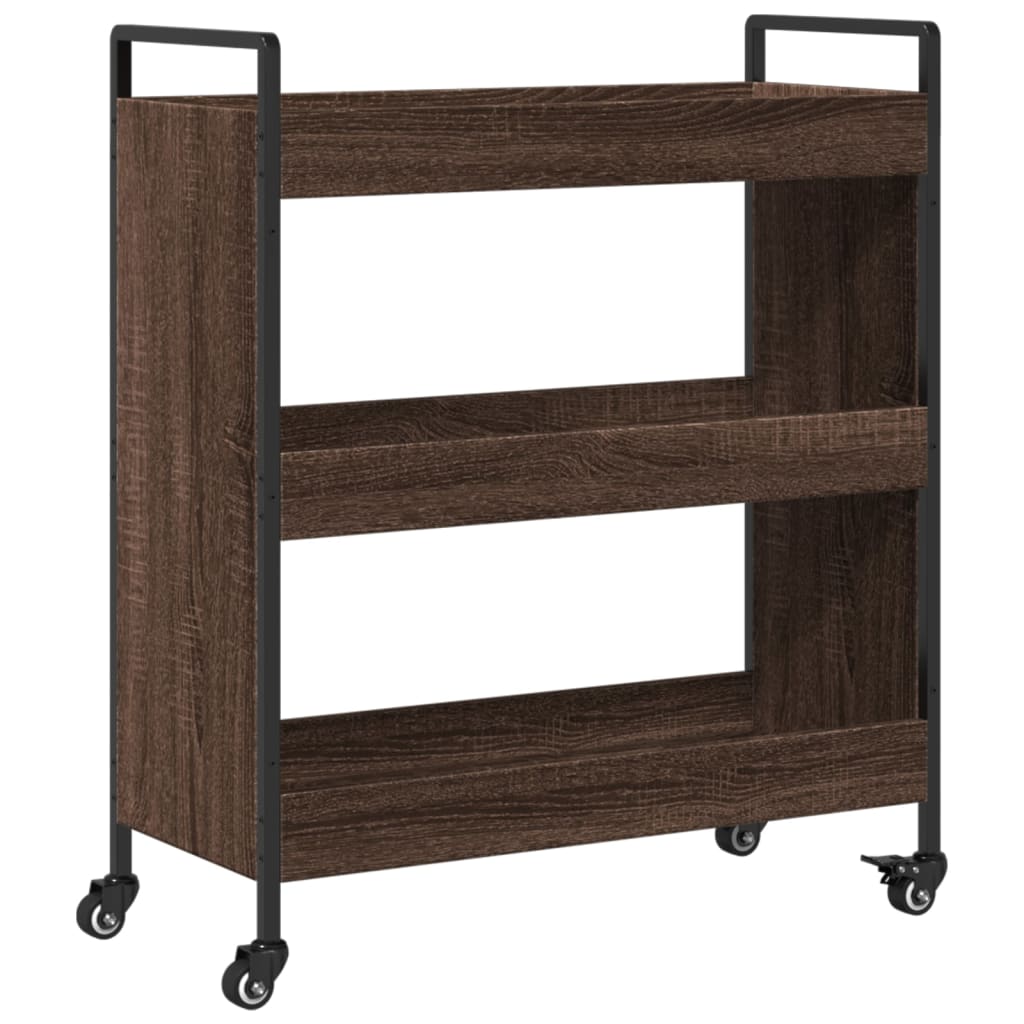 vidaXL Kitchen Trolley Brown Oak 70x30x82 cm Engineered Wood