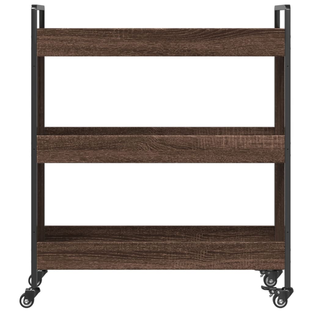 vidaXL Kitchen Trolley Brown Oak 70x30x82 cm Engineered Wood