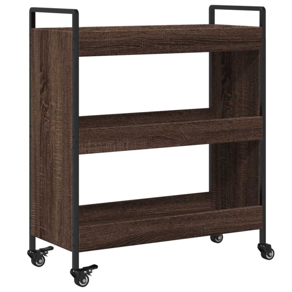 vidaXL Kitchen Trolley Brown Oak 70x30x82 cm Engineered Wood