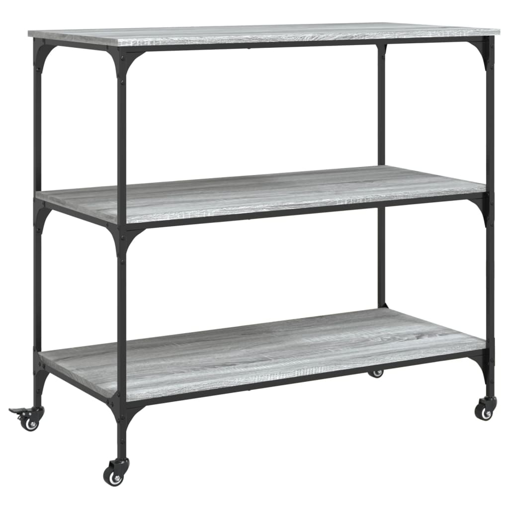 vidaXL Kitchen Trolley Grey Sonoma 102x50x95 cm Engineered Wood