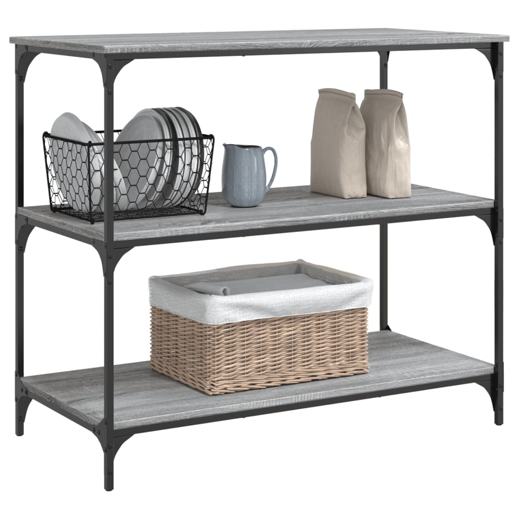 vidaXL Kitchen Trolley Grey Sonoma 102x50x95 cm Engineered Wood