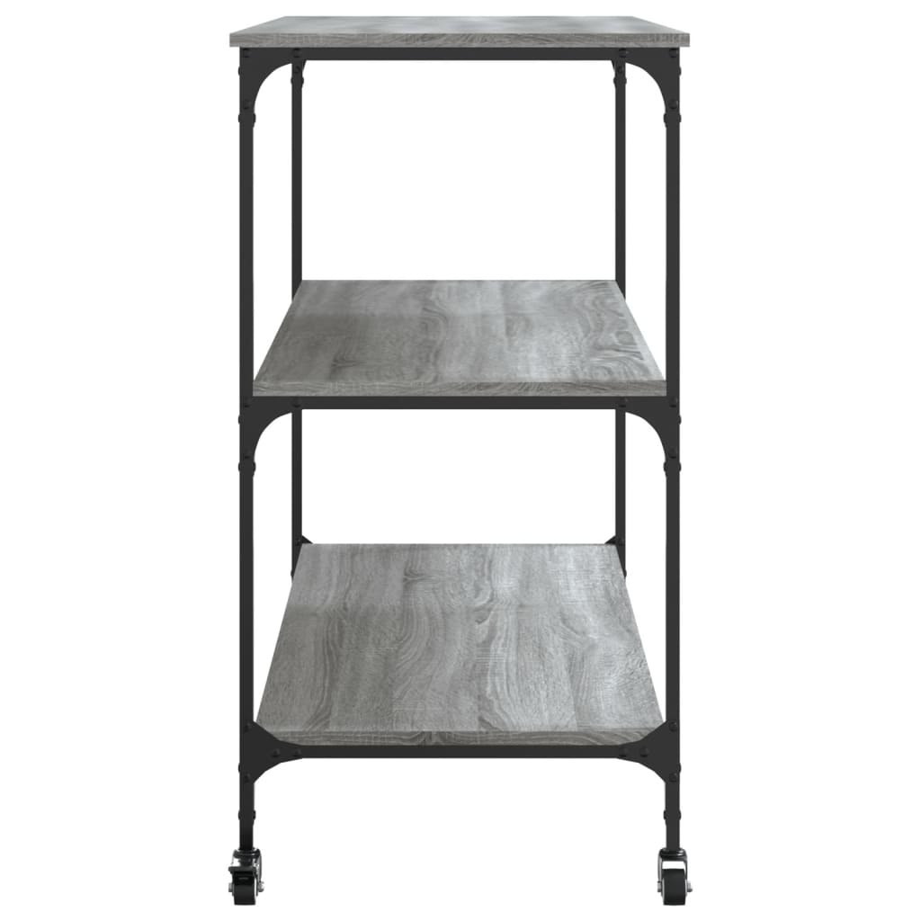 vidaXL Kitchen Trolley Grey Sonoma 102x50x95 cm Engineered Wood