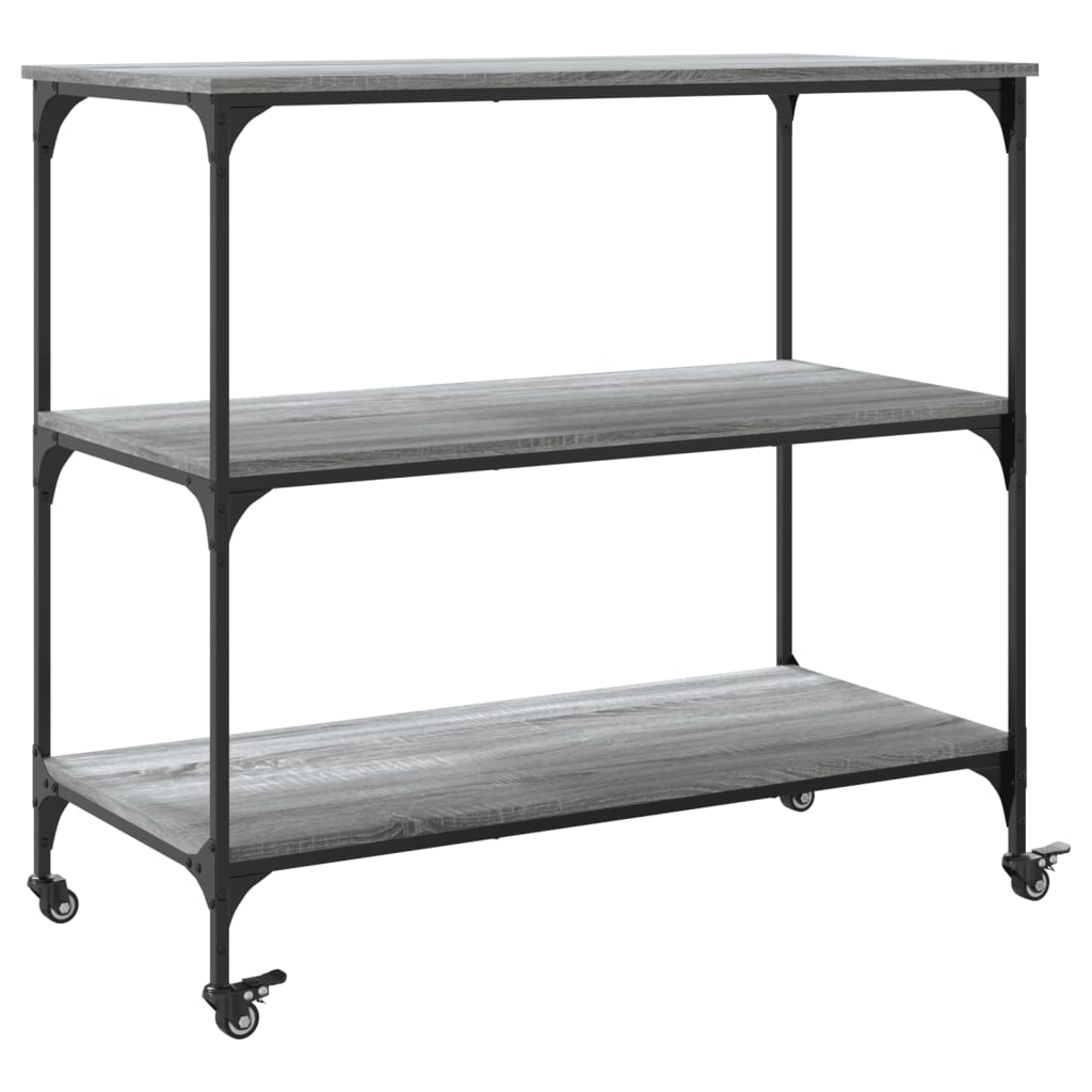 vidaXL Kitchen Trolley Grey Sonoma 102x50x95 cm Engineered Wood