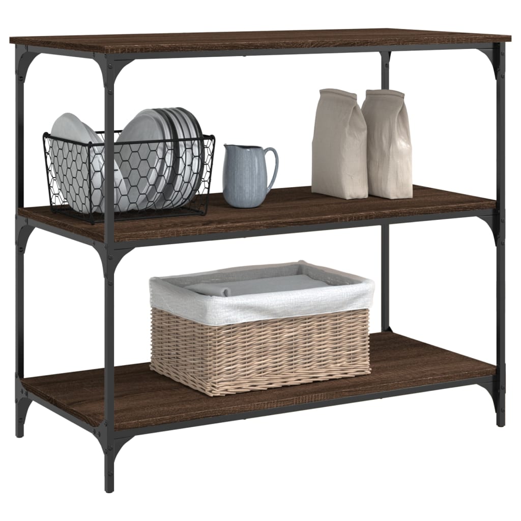 vidaXL Kitchen Trolley Brown Oak 102x50x95 cm Engineered Wood