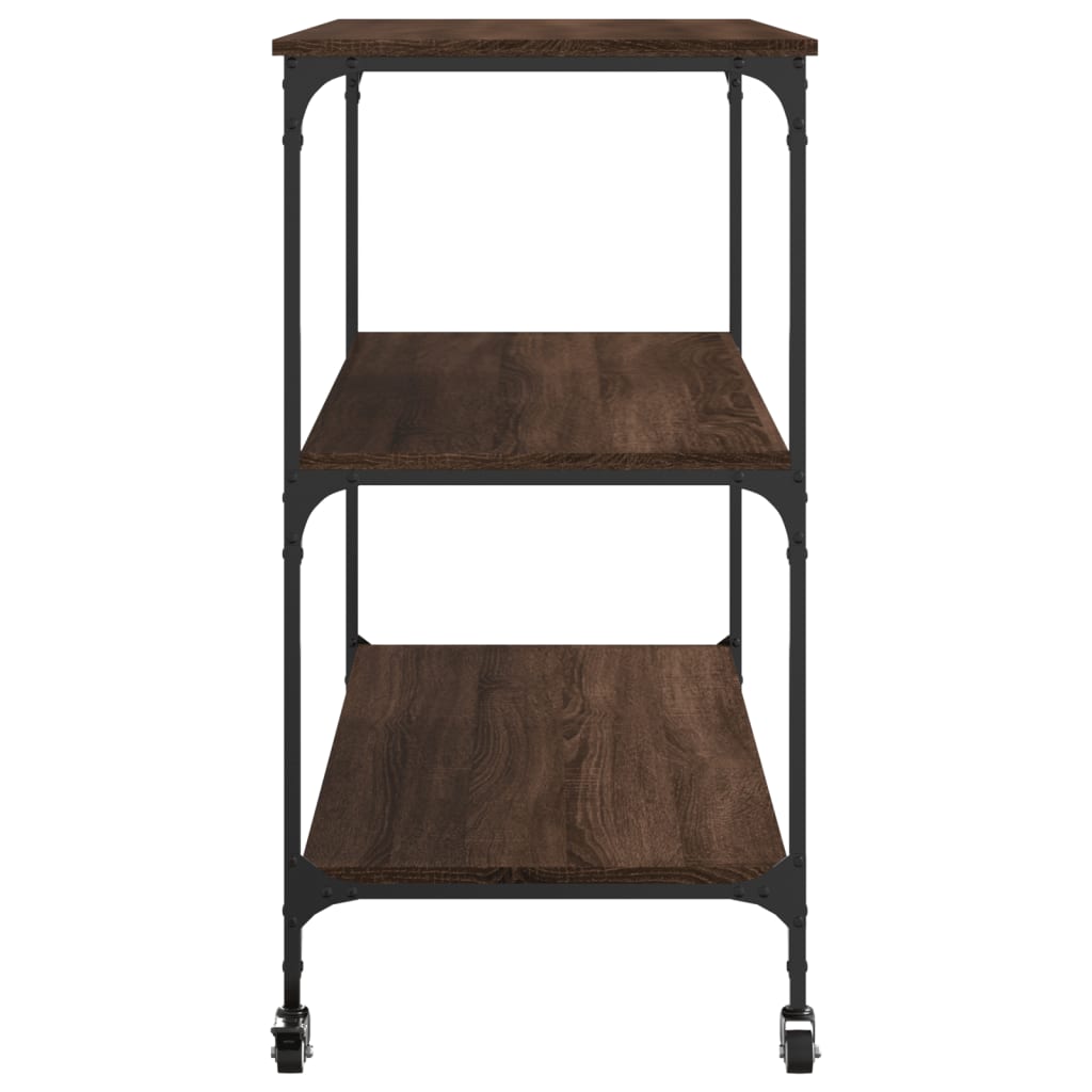 vidaXL Kitchen Trolley Brown Oak 102x50x95 cm Engineered Wood