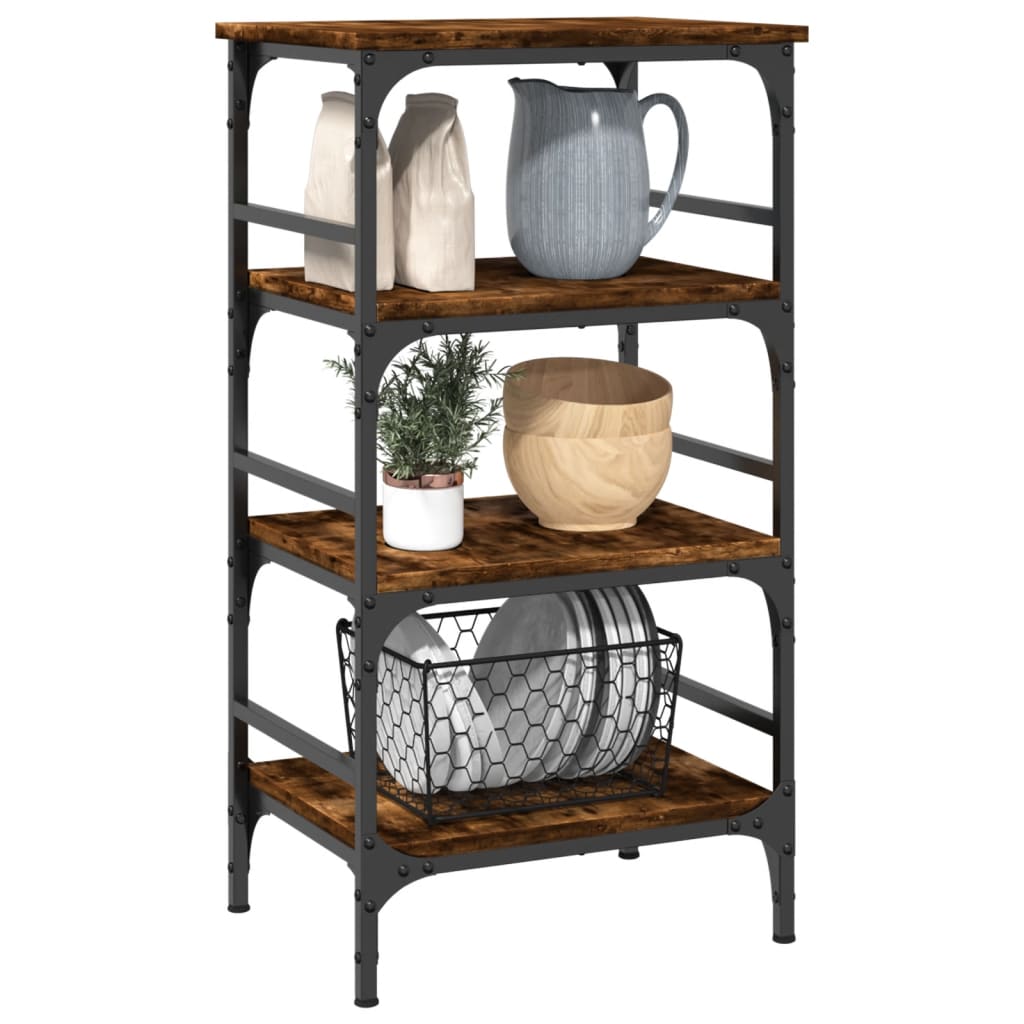 vidaXL Kitchen Trolley Smoked Oak 45x35x89.5 cm Engineered Wood