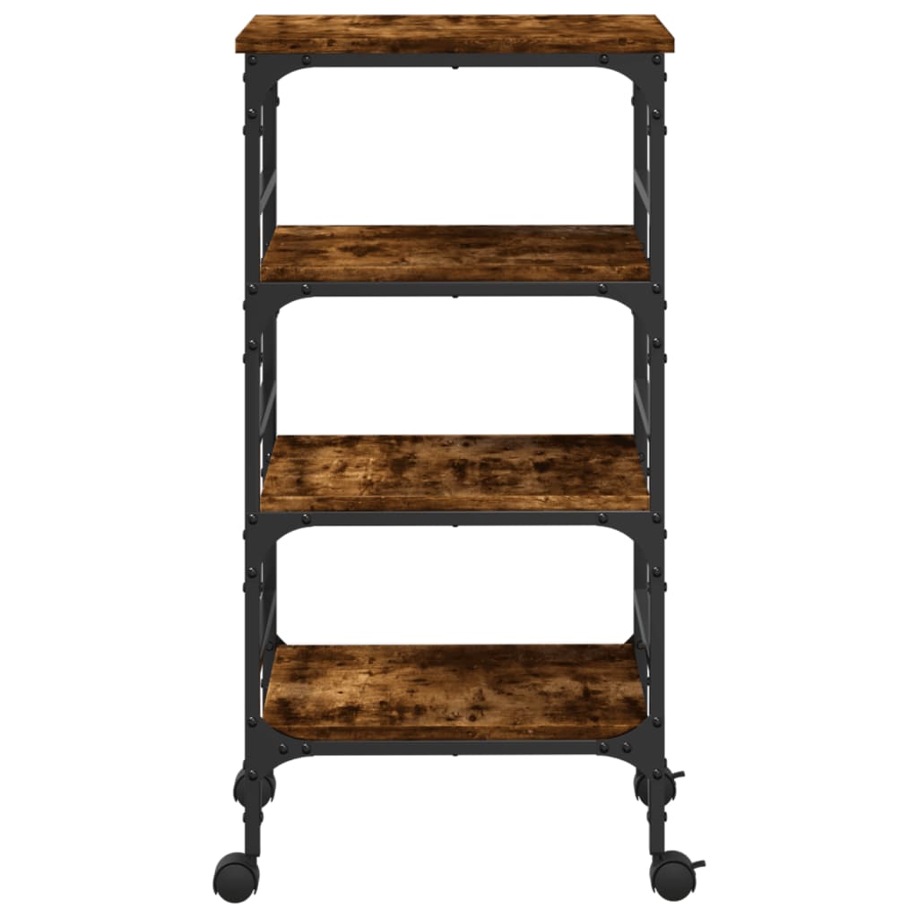 vidaXL Kitchen Trolley Smoked Oak 45x35x89.5 cm Engineered Wood