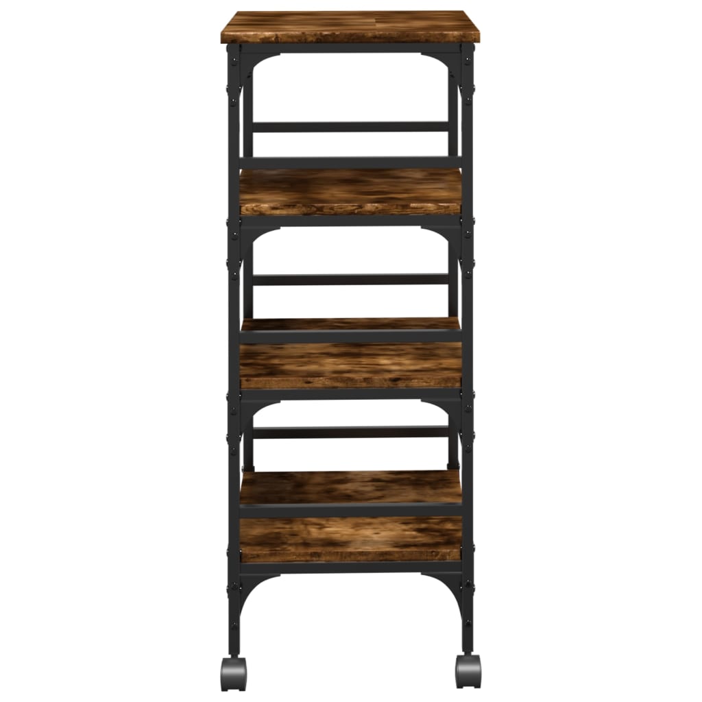 vidaXL Kitchen Trolley Smoked Oak 45x35x89.5 cm Engineered Wood