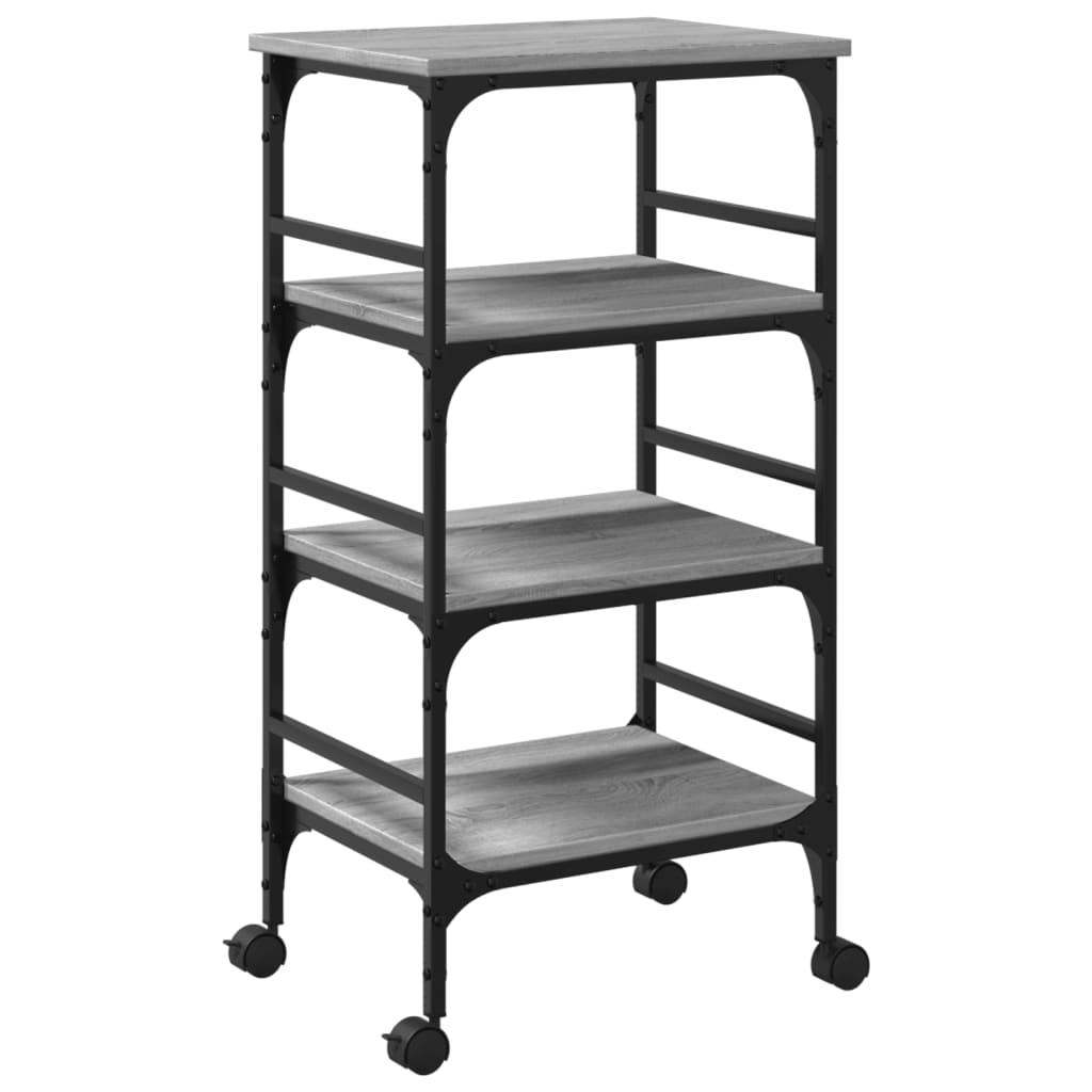 vidaXL Kitchen Trolley Grey Sonoma 45x35x89.5 cm Engineered Wood