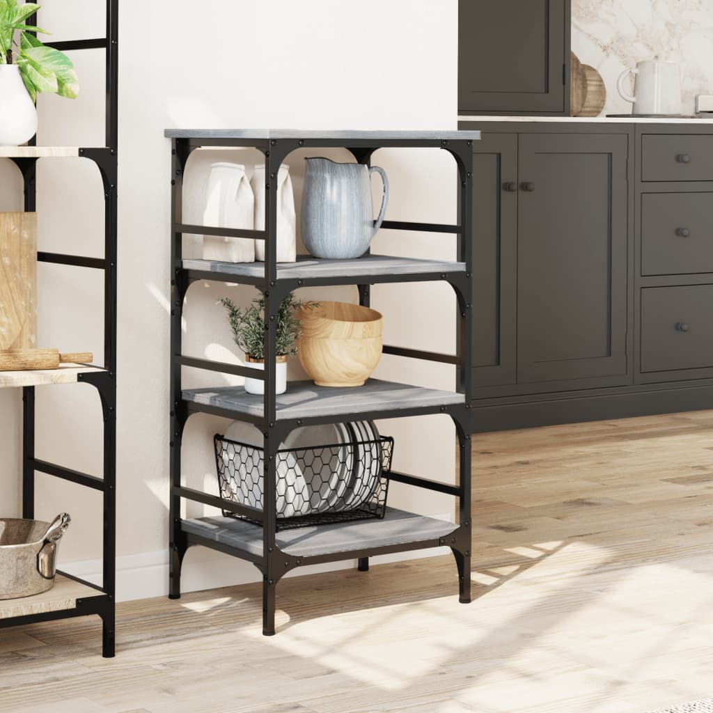 vidaXL Kitchen Trolley Grey Sonoma 45x35x89.5 cm Engineered Wood