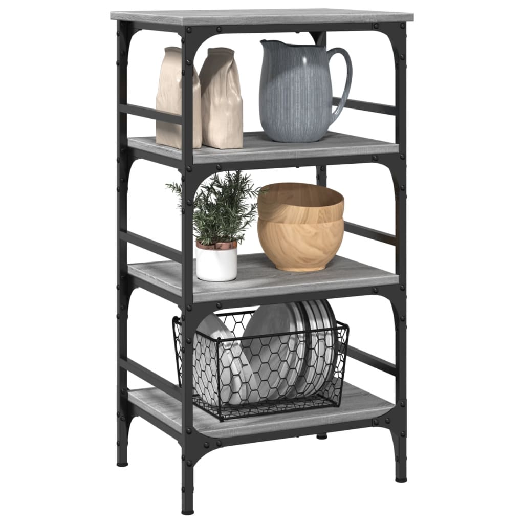 vidaXL Kitchen Trolley Grey Sonoma 45x35x89.5 cm Engineered Wood