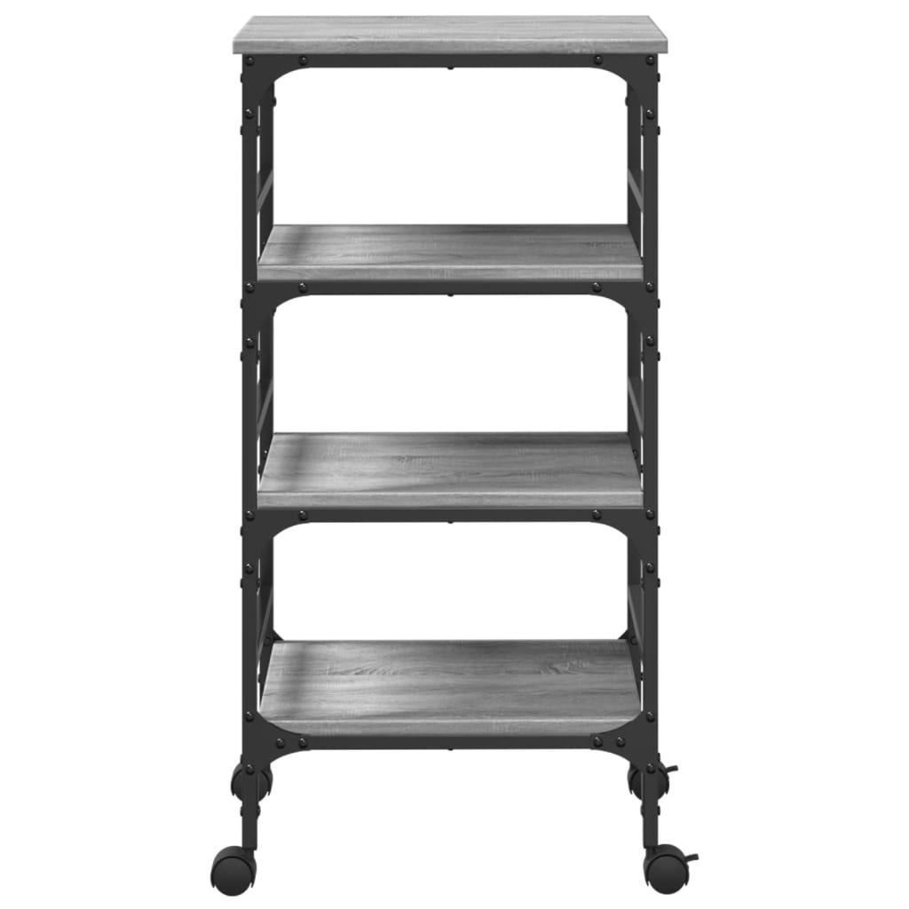 vidaXL Kitchen Trolley Grey Sonoma 45x35x89.5 cm Engineered Wood