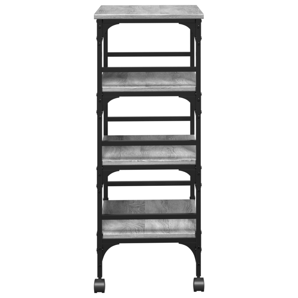 vidaXL Kitchen Trolley Grey Sonoma 45x35x89.5 cm Engineered Wood