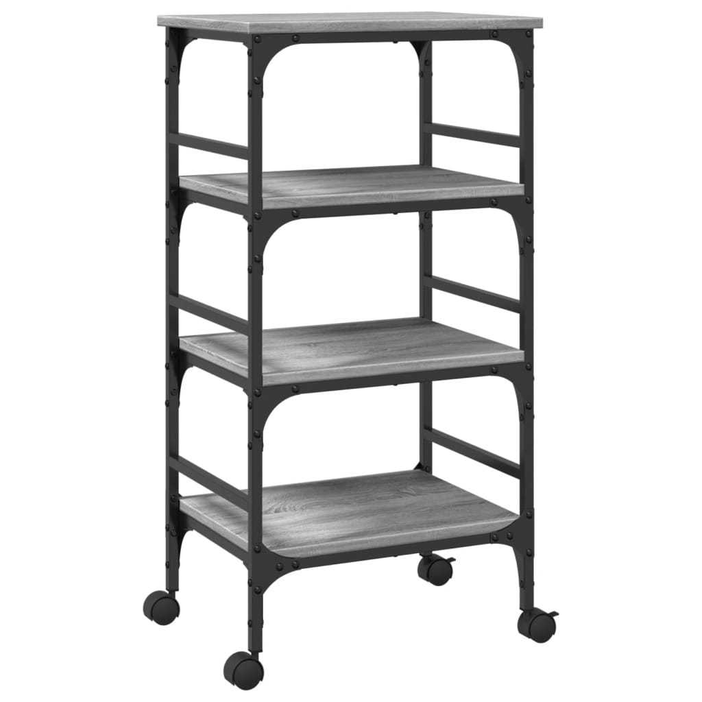 vidaXL Kitchen Trolley Grey Sonoma 45x35x89.5 cm Engineered Wood