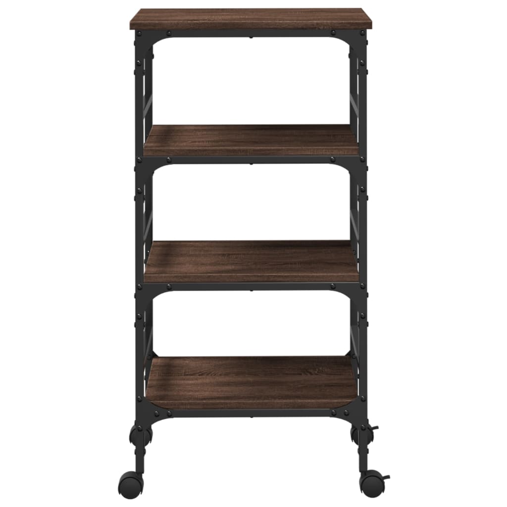 vidaXL Kitchen Trolley Brown Oak 45x35x89.5 cm Engineered Wood