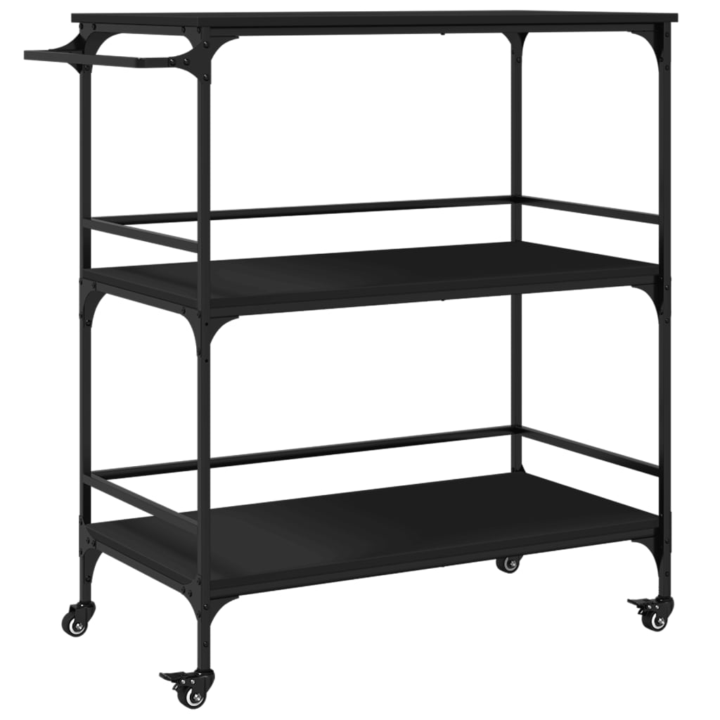 vidaXL Kitchen Trolley Black 100.5x50x105 cm Engineered Wood