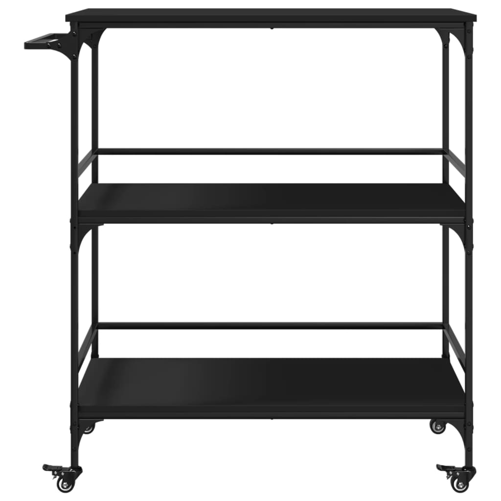 vidaXL Kitchen Trolley Black 100.5x50x105 cm Engineered Wood