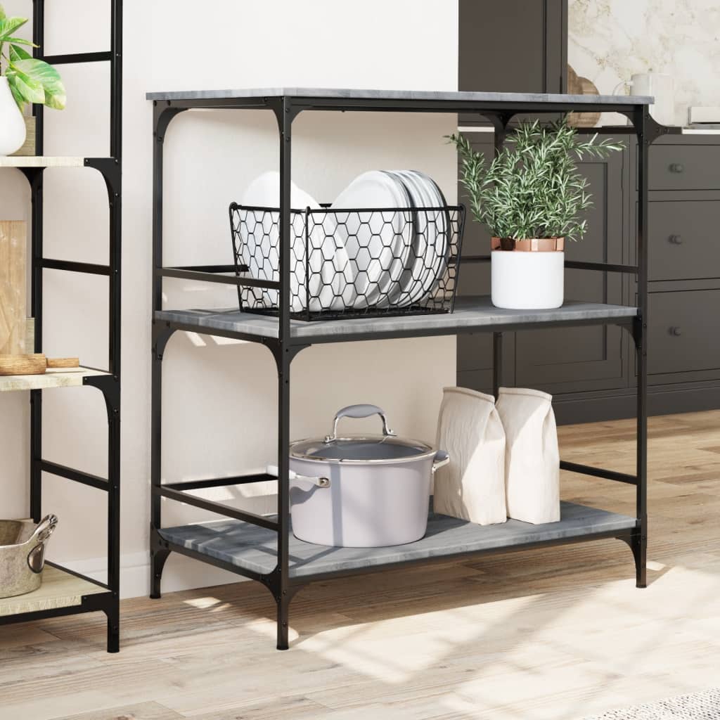 Kitchen Trolley Grey Sonoma 100,5x50x105 cm Engineered Wood