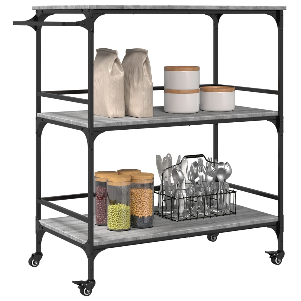 Kitchen Trolley Grey Sonoma 100,5x50x105 cm Engineered Wood