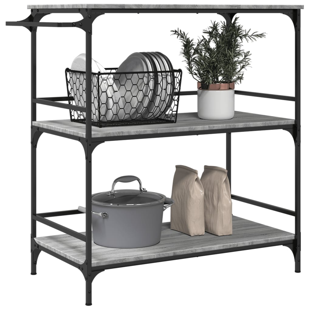 Kitchen Trolley Grey Sonoma 100,5x50x105 cm Engineered Wood