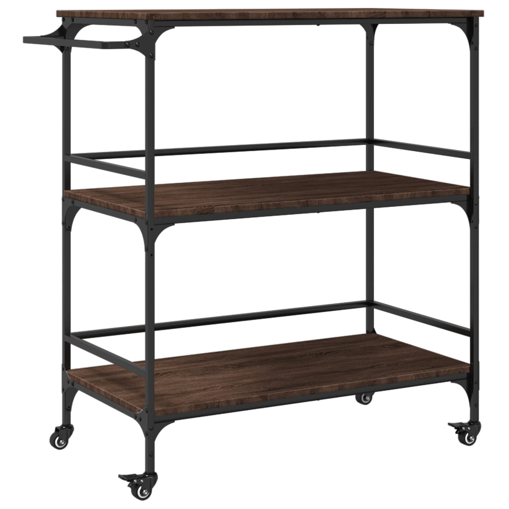 Kitchen Trolley Brown Oak 100,5x50x105 cm Engineered Wood
