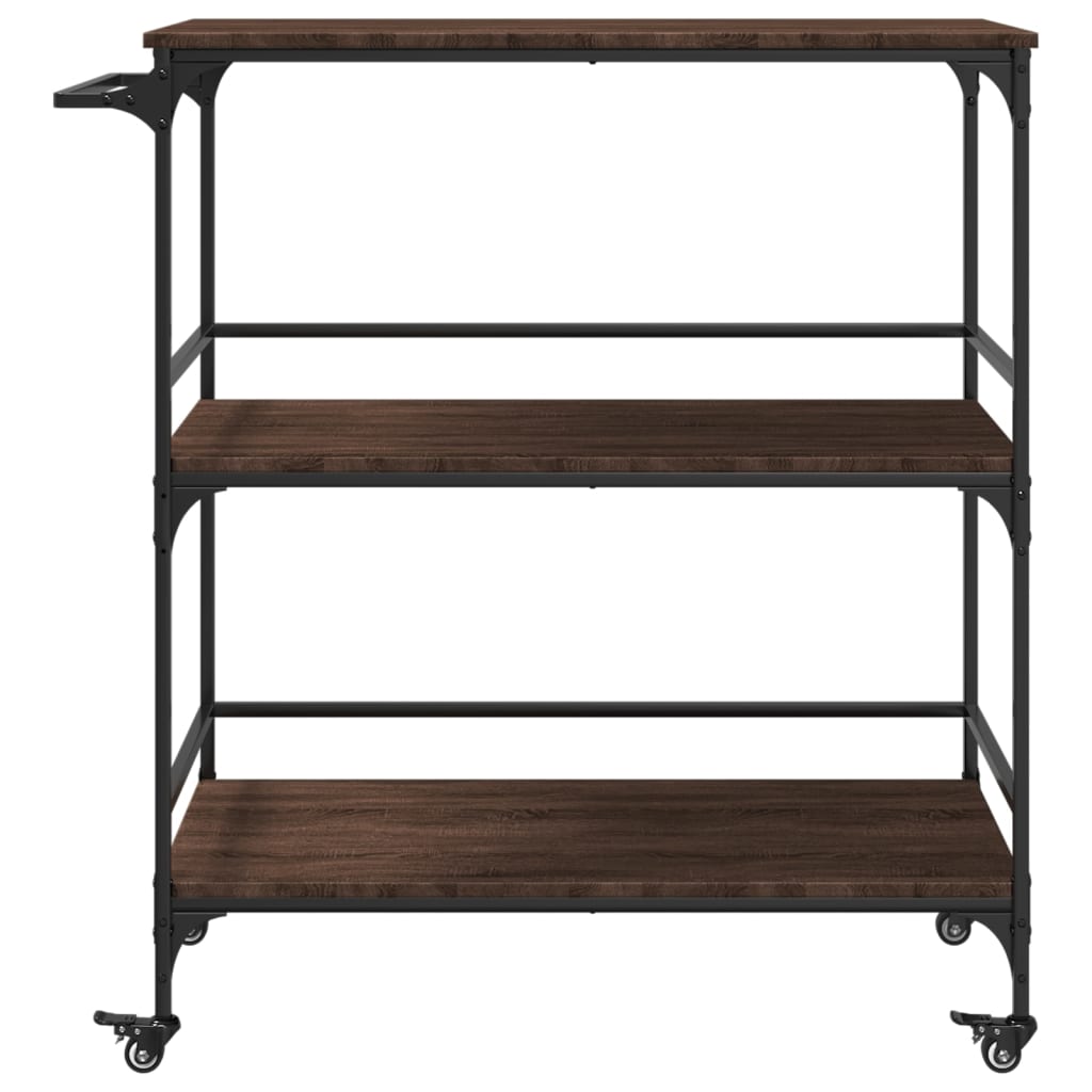 vidaXL Kitchen Trolley Brown Oak 100.5x50x105 cm Engineered Wood