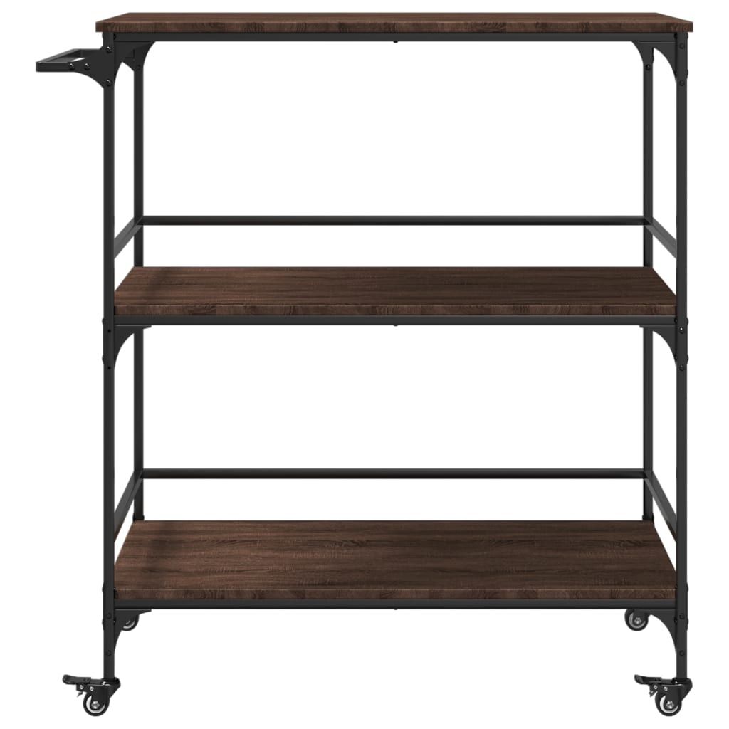 Kitchen Trolley Brown Oak 100,5x50x105 cm Engineered Wood