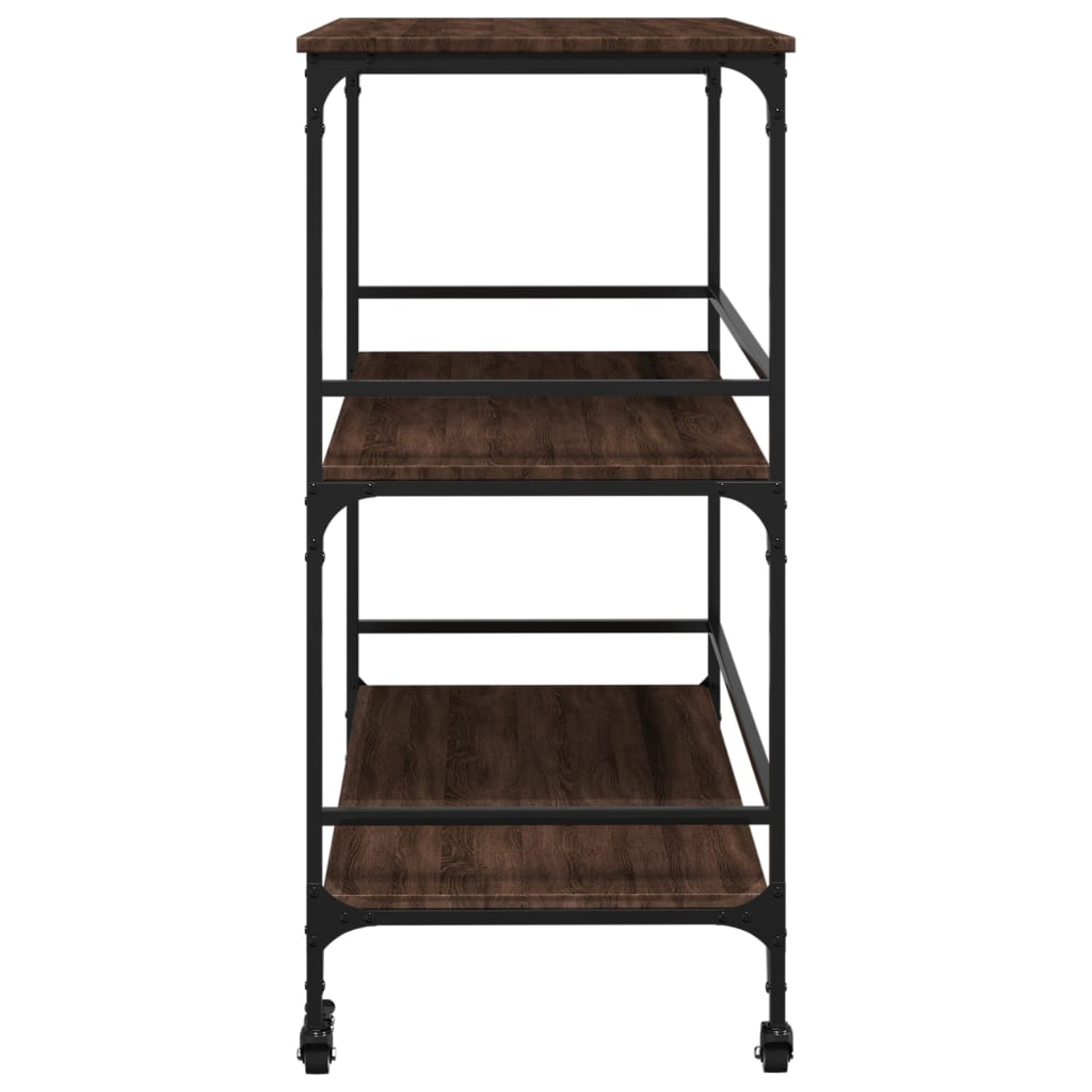 Kitchen Trolley Brown Oak 100,5x50x105 cm Engineered Wood