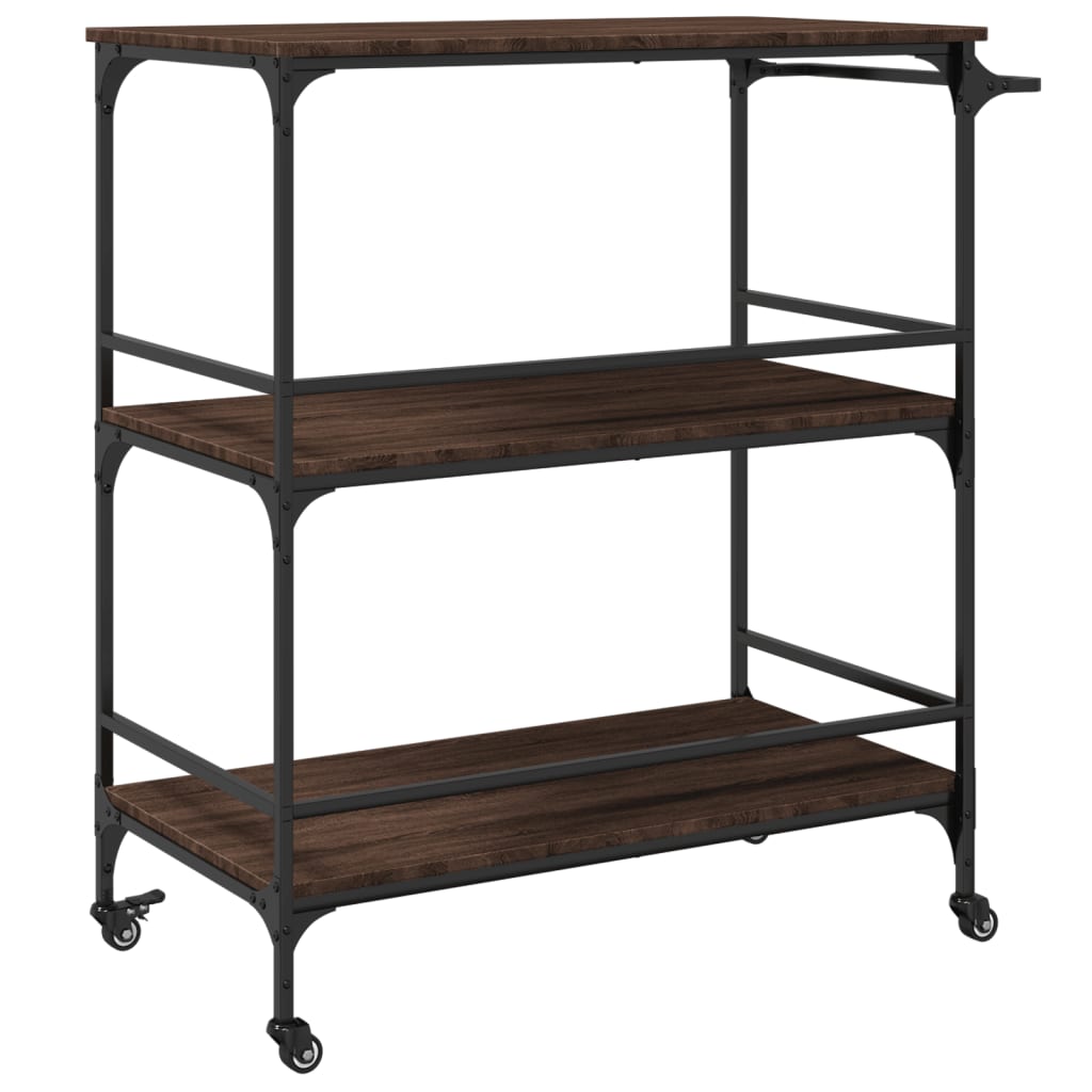 Kitchen Trolley Brown Oak 100,5x50x105 cm Engineered Wood